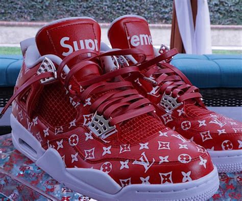 supreme x louis vuitton monogram red shoes|supreme x louis vuitton shoes.